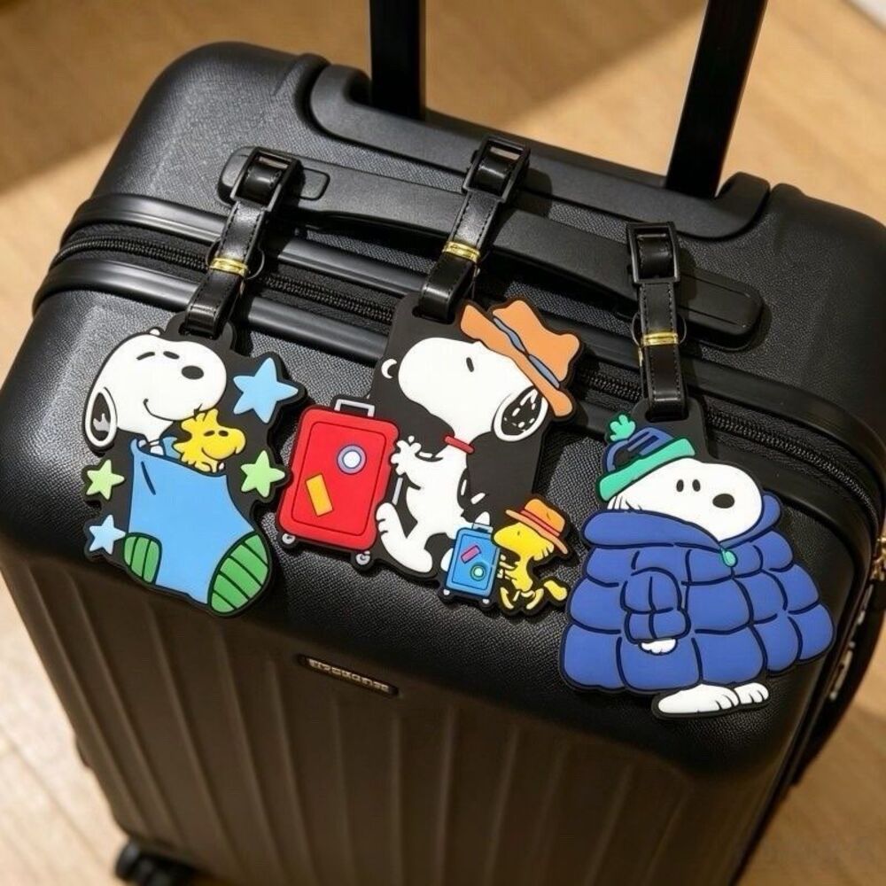 Snoopy Peanuts Luggage Tag Set of 3 Travel Bag Tags New